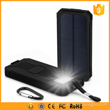 2016 trending products 12000mah solar power bank charger with led light